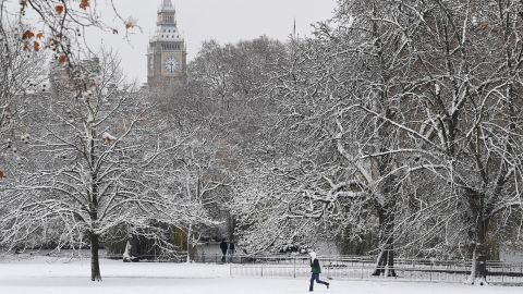 Westminster was among the parts of London covered by snow.