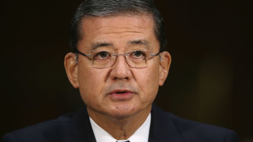 WASHINGTON, DC - MAY 15:  U.S. Veterans Affairs Secretary Eric Shinseki testifies before the Senate Veterans' Affairs Committee about wait times veterans face  to get medical care May 15, 2014 in Washington, DC. The American Legion called Monday for the resignation of Shinseki amid reports by former and current VA employees that up to 40 patients may have died because of delayed treatment at an agency hospital in Phoenix, Arizona.  (Photo by Chip Somodevilla/Getty Images)