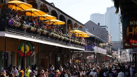 Revellers returned  to Bourbon Street to celebrate Mardi Gras  2022 after the pandemic closures of 2021.