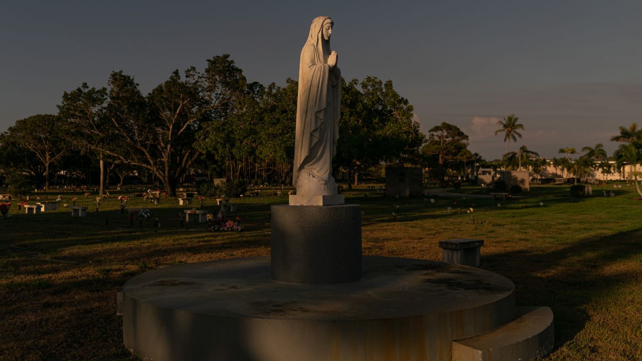 A statue stands in the cemetery, the last place witnesses saw Terrance Williams alive. (Sydney Walsh for CNN)