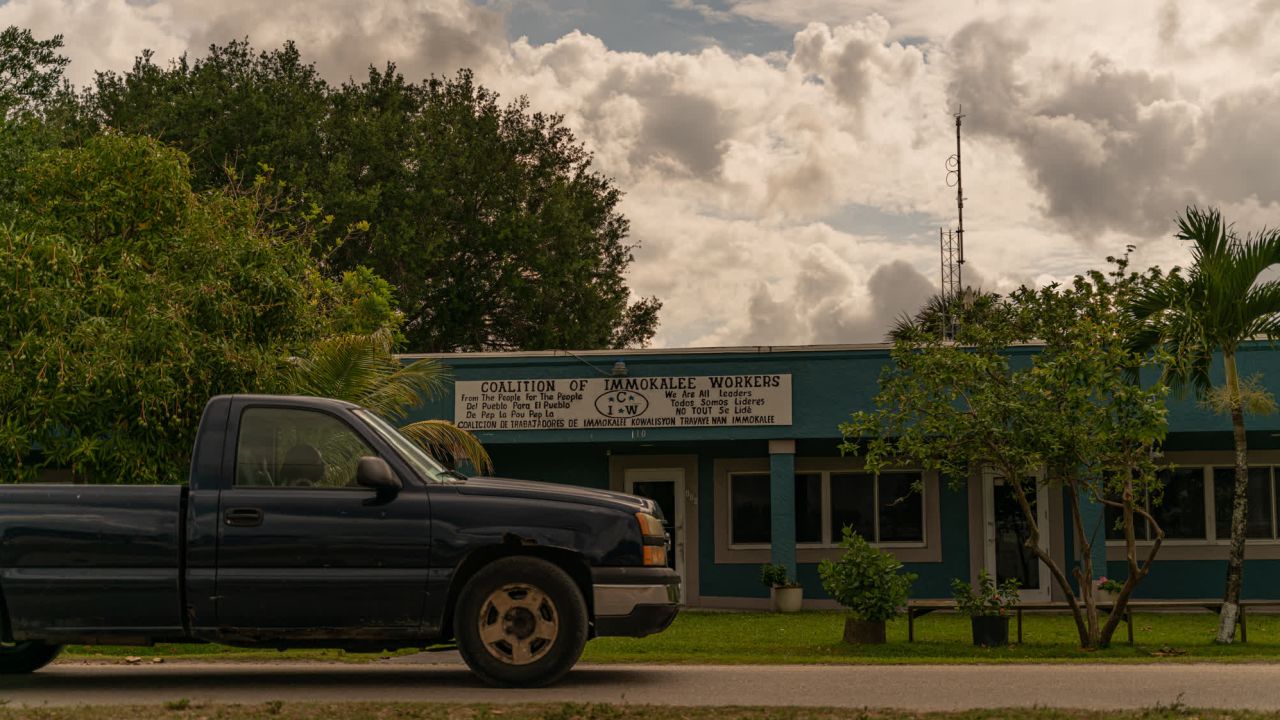 The Coalition of Immokalee Workers building is seen in Immokalee, Florida. (Sydney Walsh for CNN)