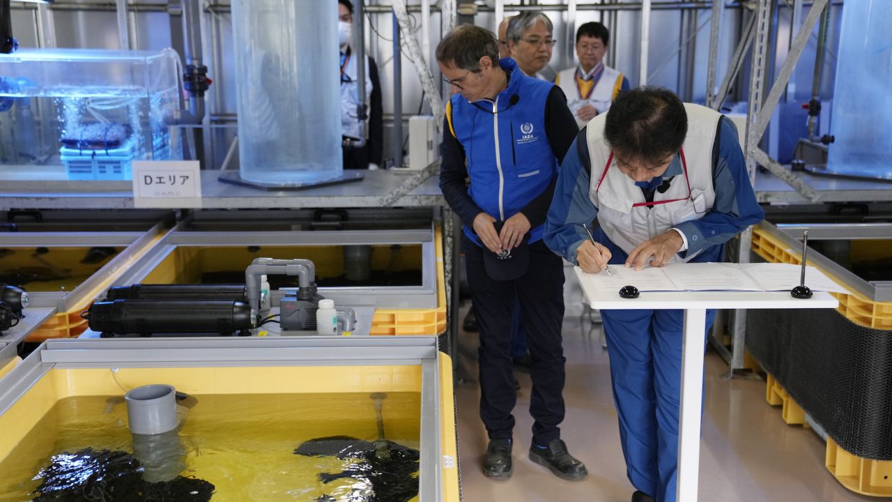 IAEA chief Rafael Grossi during an inspection in Fukushima, Japan, on July 5, 2023.