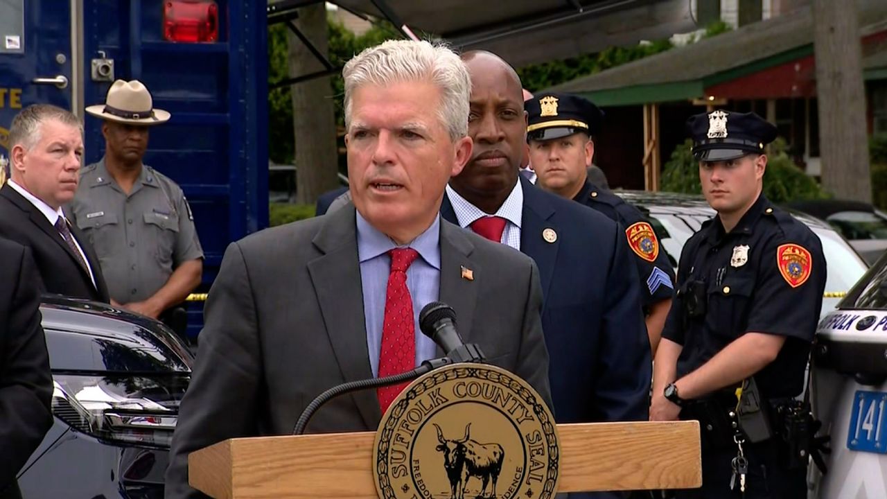 County Executive Steve Bellone speaks during a news conference on July 14, 2023.