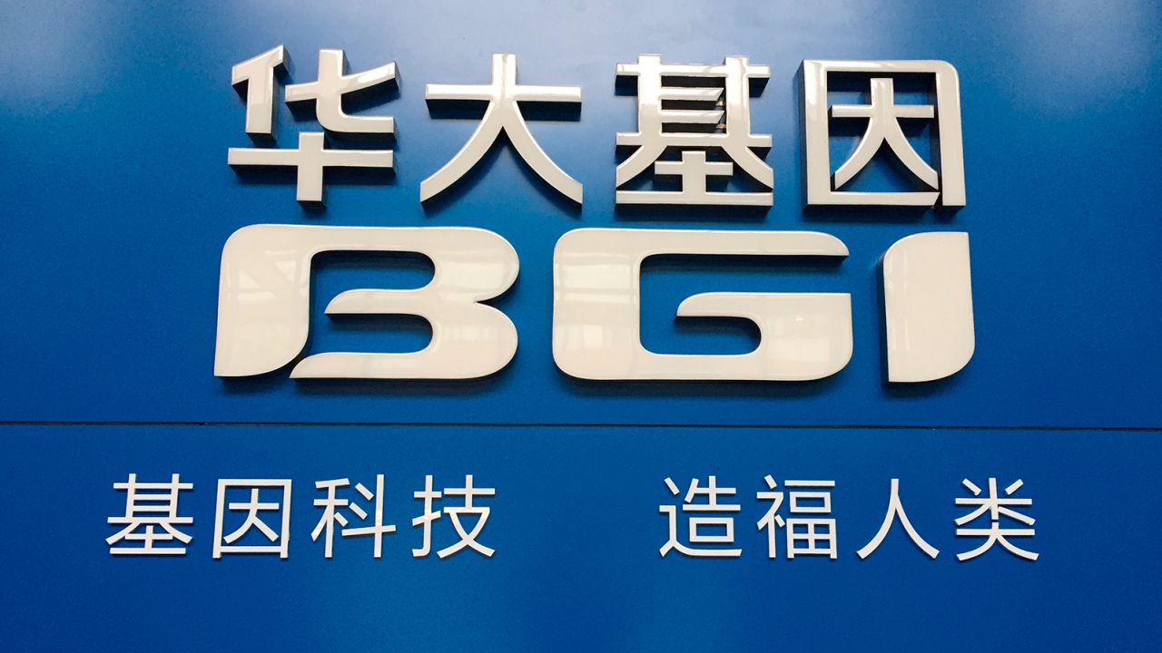 A signboard of Chinese genome giant BGI Group in Wuhan, China, photographed on September 10, 2018.