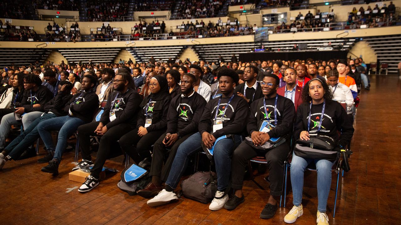 National Society of Black Engineers members attend the first day of the organization's 49th Annual Convention, which took place from March 22-26 in Kansas City, Missouri. The NSBE recently announced plans to move its 50th annual convention from Orlando, citing the political climate, travel advisories and recently passed laws.