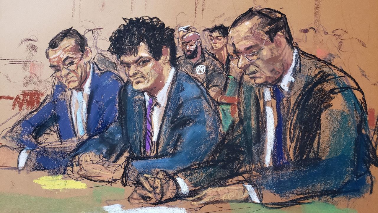 Sam Bankman-Fried, the founder of bankrupt cryptocurrency exchange FTX, is seen during a hearing as a U.S judge revoked his bail, at a courthouse in New York, U.S., August 11, 2023 in this courtroom sketch.