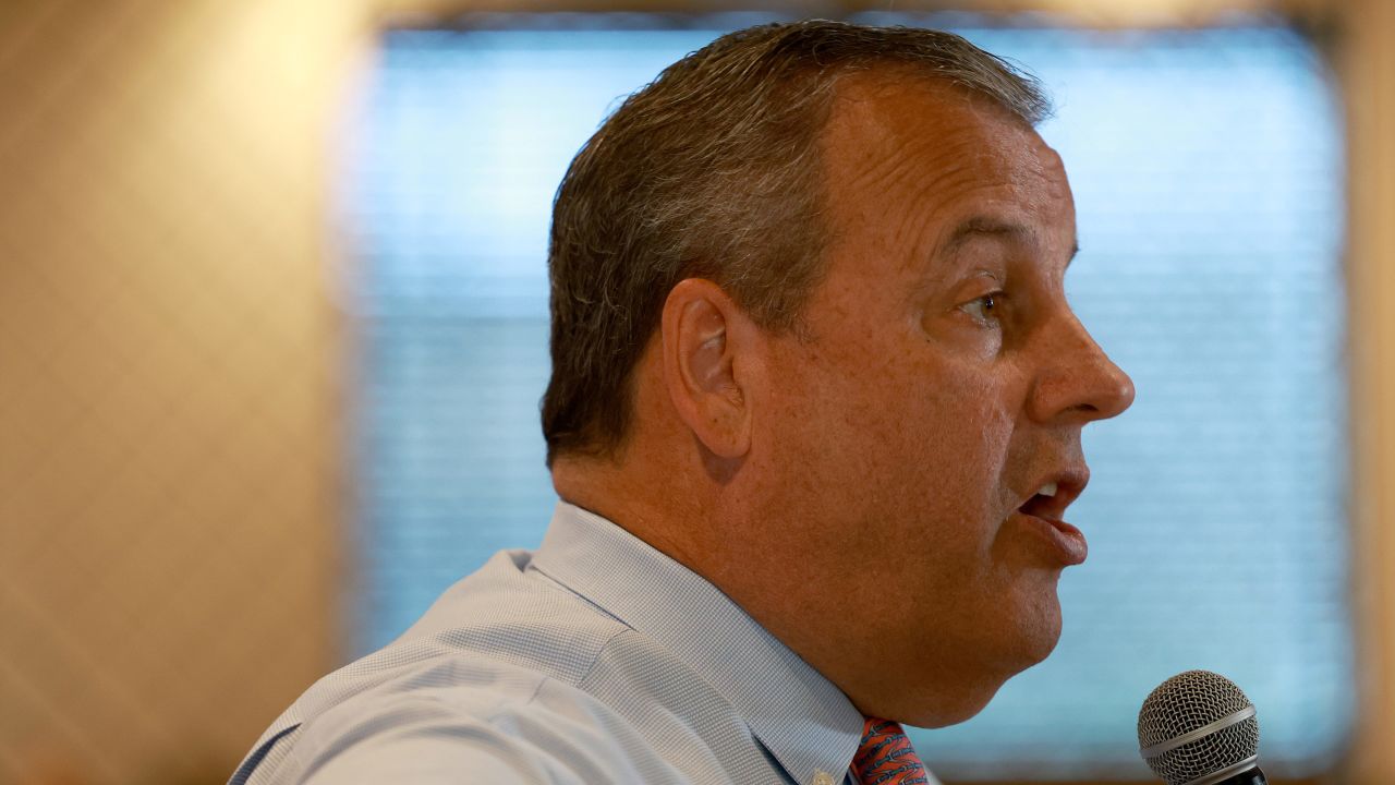Christie speaks at his town hall in Miami on August 18, 2023.