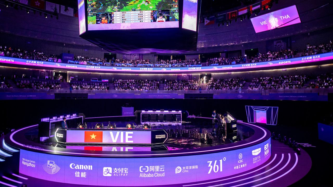 The venue for the Asian Games esports competitions is state-of-the-art and an impressive sight to see.