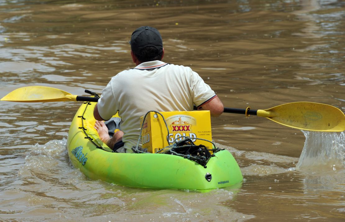XXXX beer is a necessity, even during a flood.         