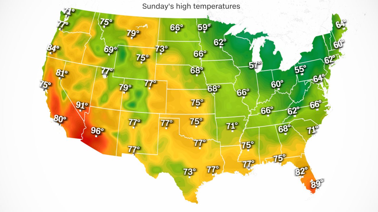 high temperatures us sunday cooldown 100323