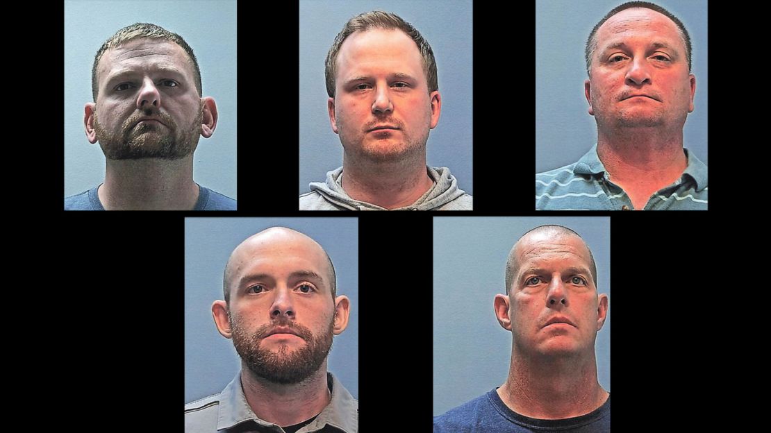 The five people charged in the case are (clockwise, from top left): Randy Roedema, Nathan Woodyard, Jeremy Cooper, Peter Cichuniec and Jason Rosenblatt.