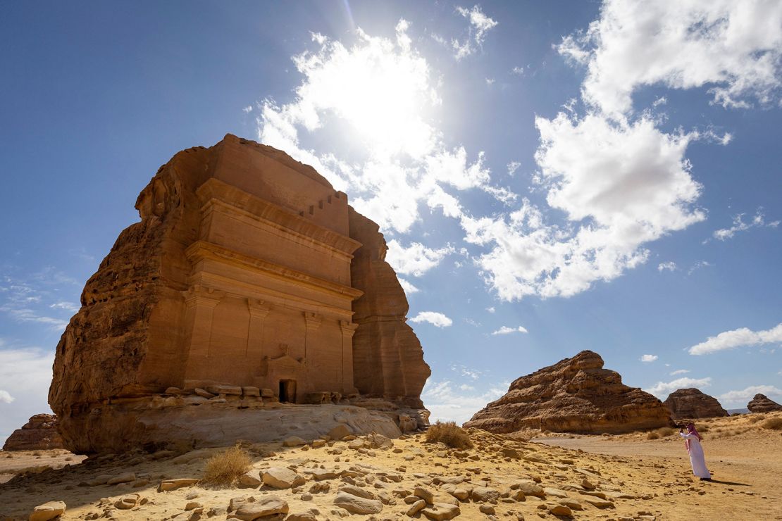 Though unfinished, Qasr al-Farid is one of the most stunning landmarks at Hegra.
