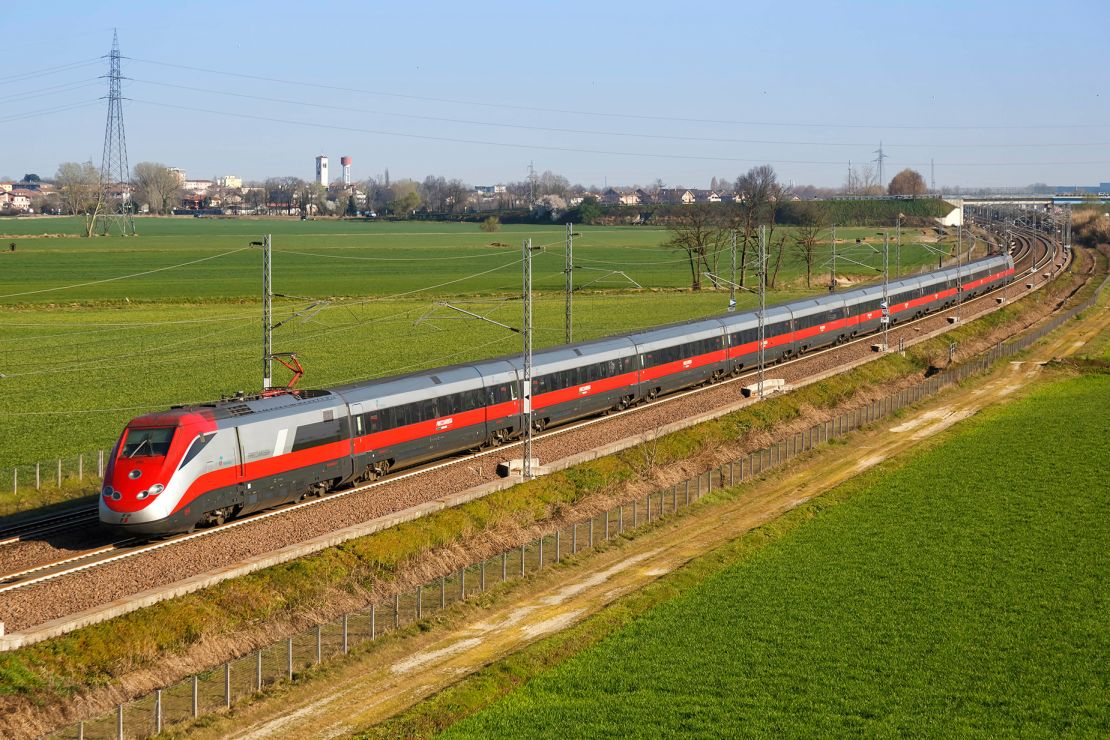 Italy's high-speed Frecciarossa trains can reach speeds of nearly 200 mph.